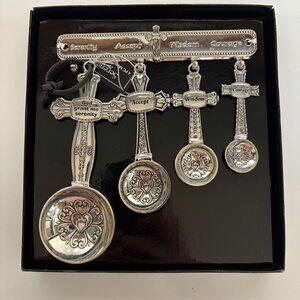 Serenity Prayer 4 Pc Measuring Spoon Set and Rack Functional Religious Gift NEW